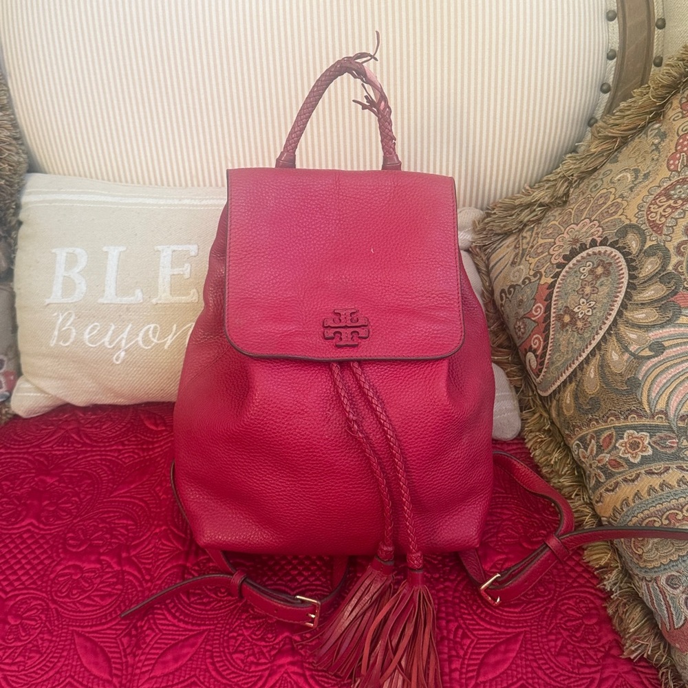Red Leather Tory Burch Backpack *FINAL
PRICE*